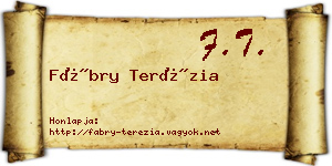 Fábry Terézia névjegykártya