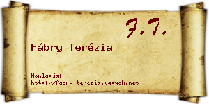 Fábry Terézia névjegykártya